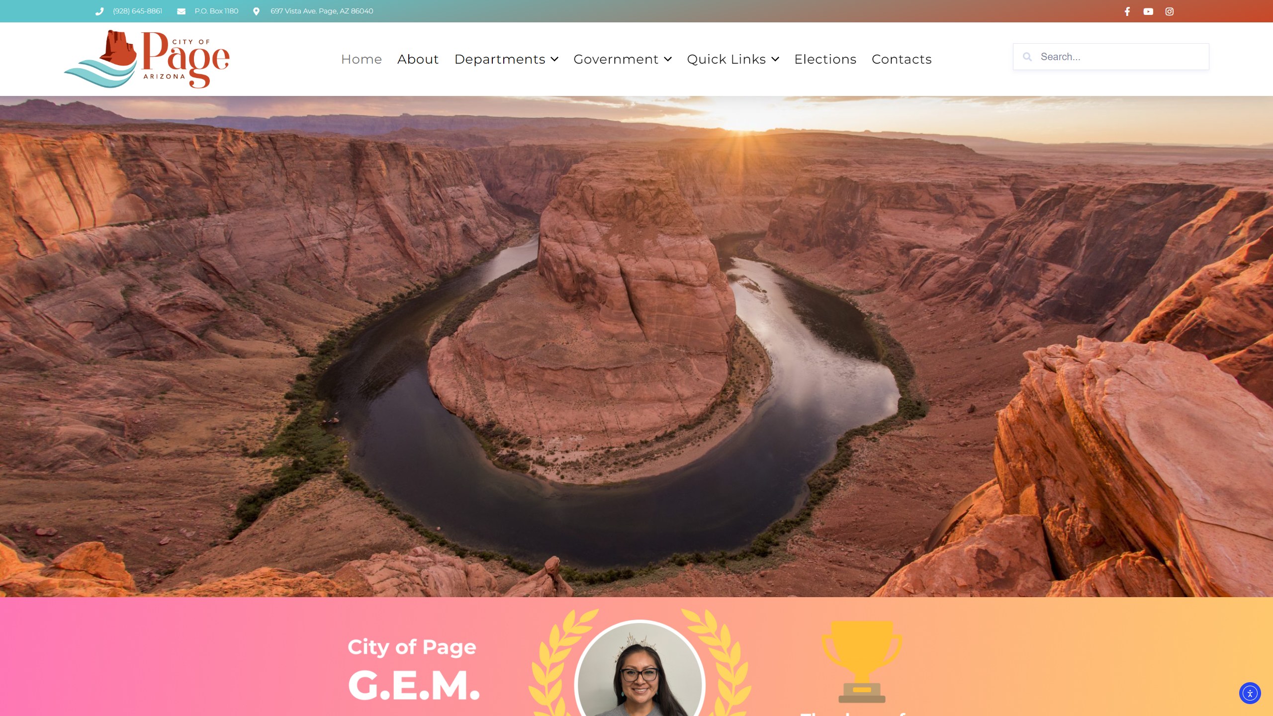 Screenshot of City of Page, Arizona