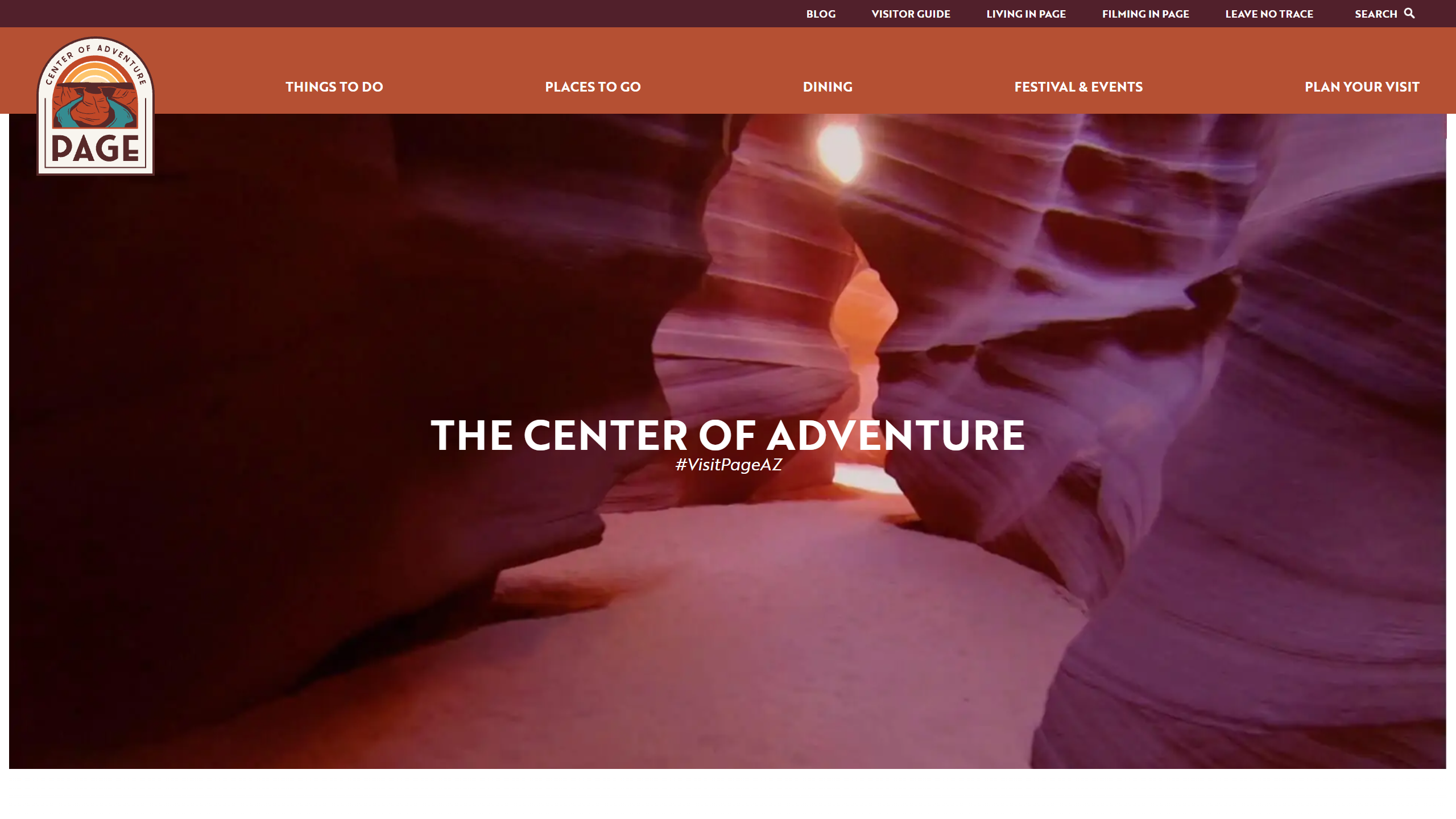 Screenshot of Visit Page, Arizona